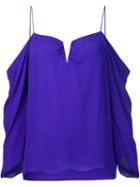 Nicole Miller Cut-out Draped Blouse, Women's, Size: Small, Pink/purple, Silk