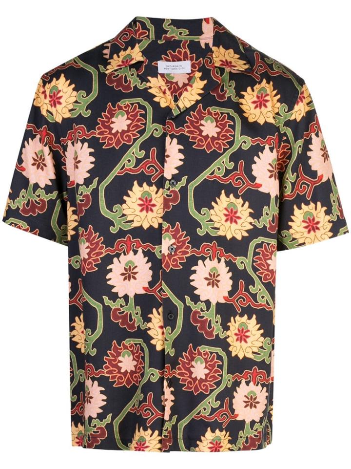 Saturdays Nyc Peony Print Shirt - Yellow