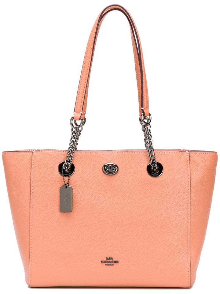 Coach Turnlock Chain 27 Tote - Yellow & Orange