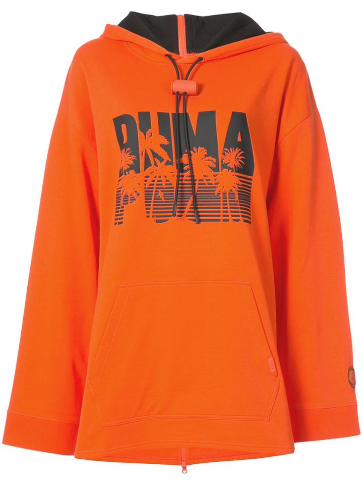 Fenty X Puma Full Back Zip Ls Hoodiea Drawstring - Yellow & Orange