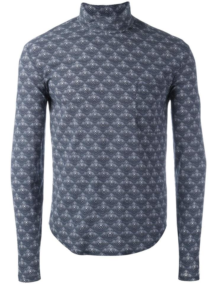 Jean Paul Gaultier Vintage Printed Turtle Neck Top - Grey