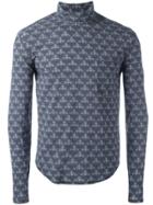 Jean Paul Gaultier Vintage Printed Turtle Neck Top - Grey