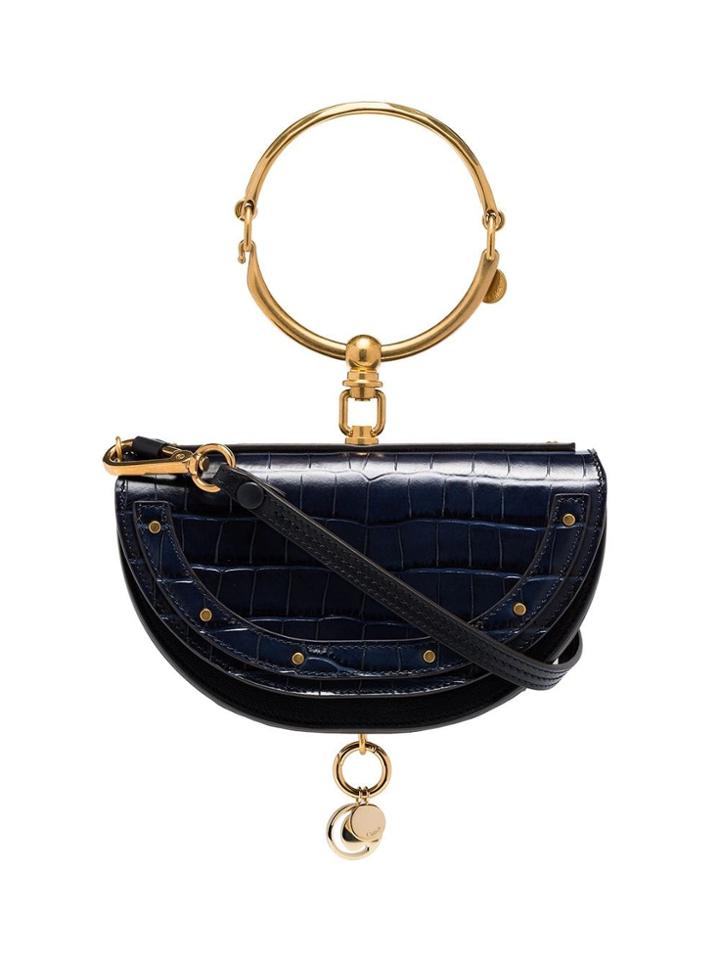 Chloé Nile Minaudière Croc-effect Bag - Blue