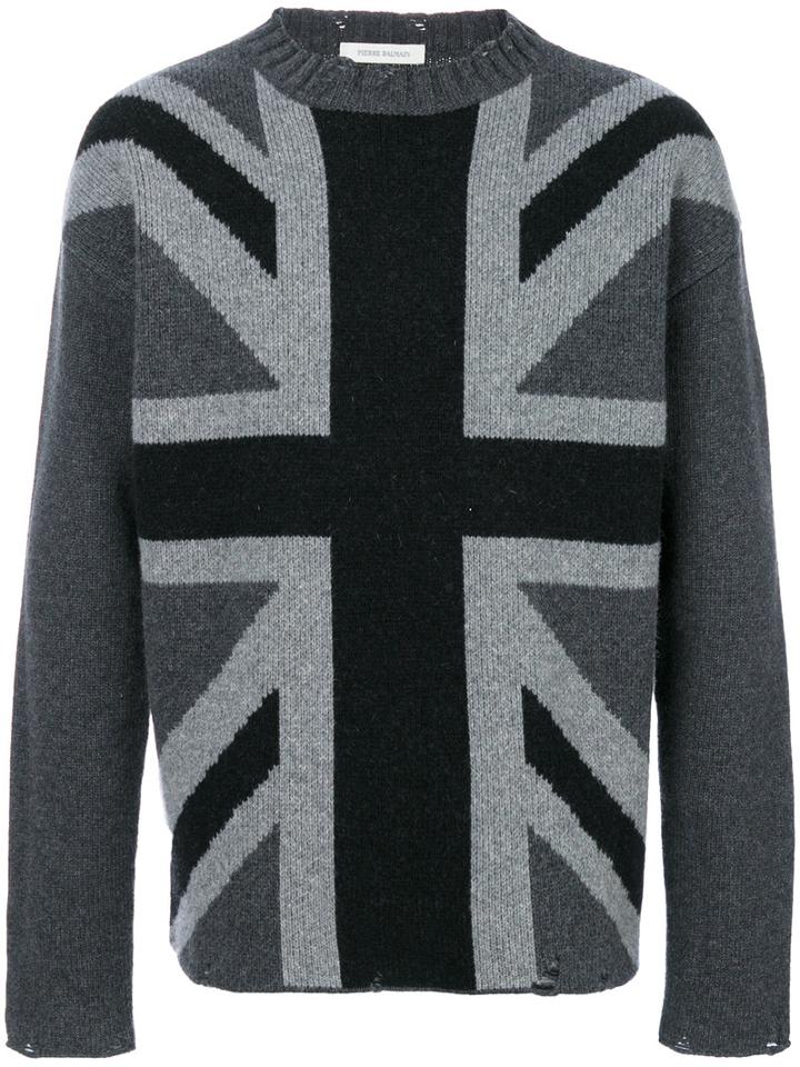 Pierre Balmain - Great Britain Flag Sweater - Men - Polyamide/wool - 50, Grey, Polyamide/wool