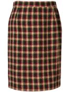 Valentino Vintage 1980's Checked Fitted Skirt - Neutrals