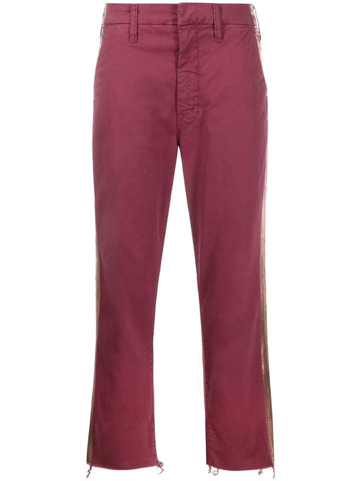 Mother Stripe Trim Jeans - Pink