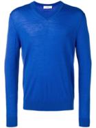 Pringle Of Scotland V-neck Merino Wool Jumper - Blue