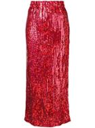 Comme Des Garçons Vintage 1999 Sequin Mid Skirt - Red