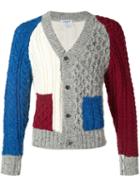 Thom Browne Colour Block Cardigan, Men's, Size: V, White, Wool