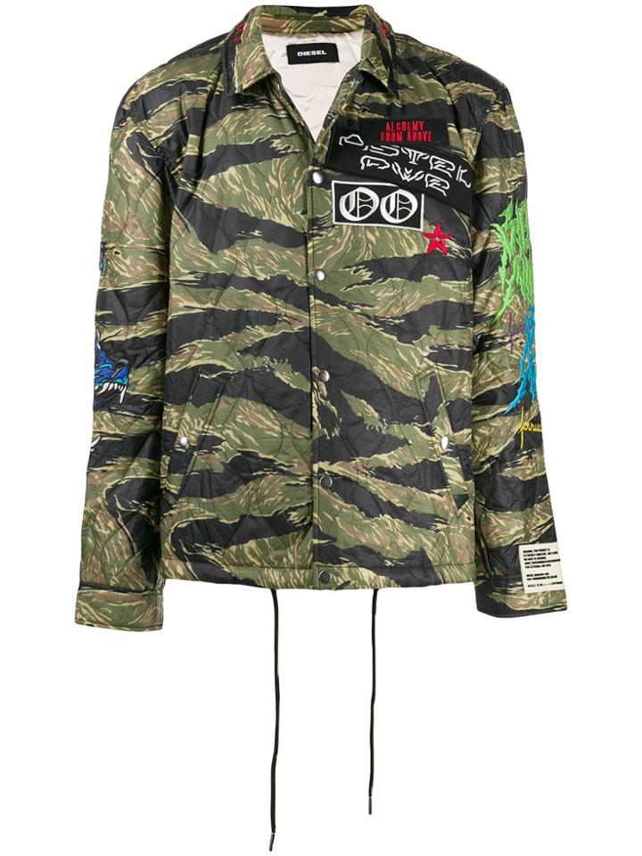 Diesel J-rasputin Embroidered Jacket - Green