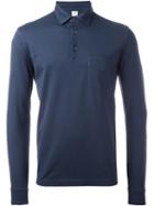Aspesi Longsleeved Polo Shirt, Men's, Size: M, Blue, Cotton