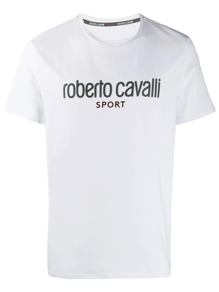 Roberto Cavalli Logo Crew Neck T-shirt - White