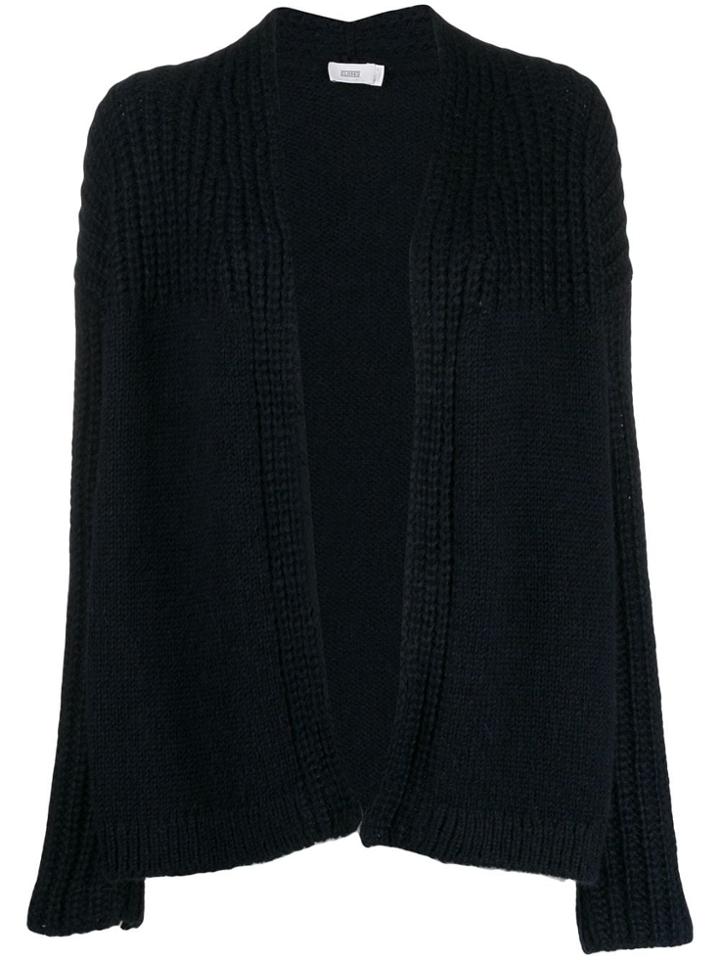 Closed Knitted Open-front Cardgian - Blue