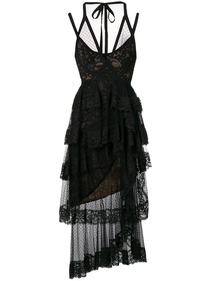 Elie Saab Multiple Layered Lace Dress - Black