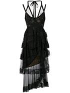 Elie Saab Multiple Layered Lace Dress - Black