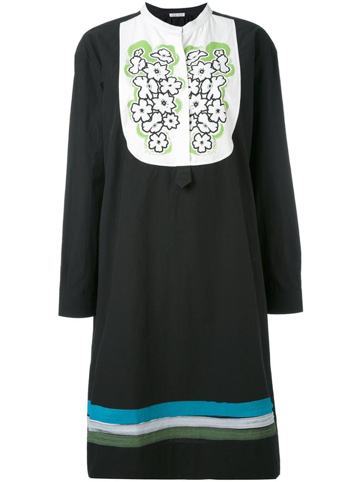 Tomas Maier Embroidered Bib Dress - Black