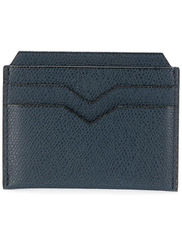 Valextra Pebbled Cardholder - Blue