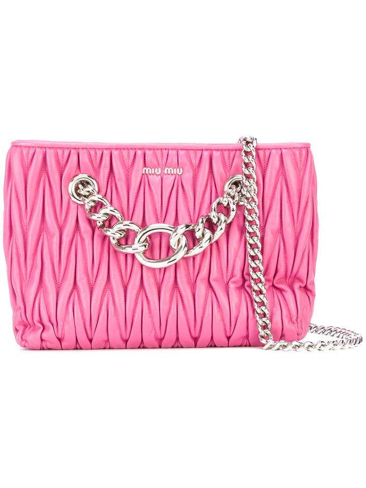 Miu Miu Shoulder Bag, Women's, Pink/purple, Calf Leather/metal (other)