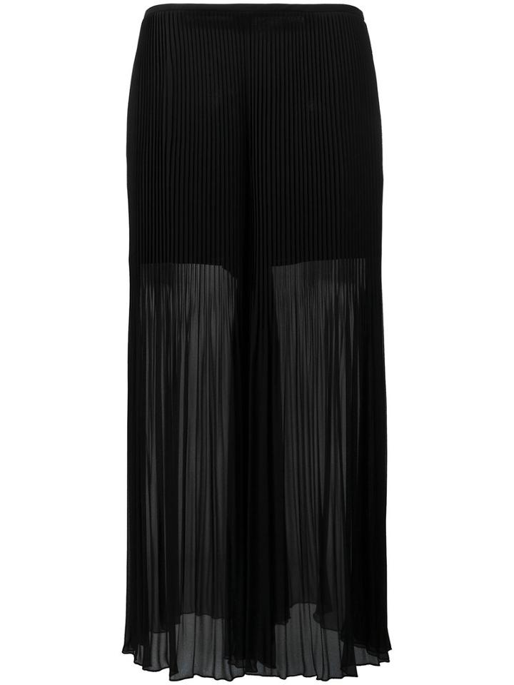 Armani Collezioni Pleated Detail Flared Pants, Women's, Size: 44, Black, Polyester