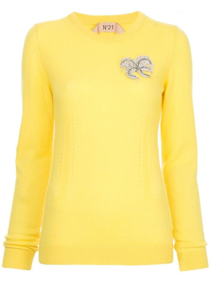 Nº21 Embellished Jumper - Yellow