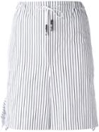 Toga - Striped Tie-waist Shorts - Women - Cotton - 38, Women's, White, Cotton