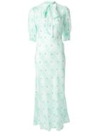 Rixo Harper Check Floral Dress - Green