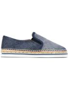 Jimmy Choo Dawn Espadrilles, Women's, Size: 41, Blue, Calf Leather/leather/straw/rubber