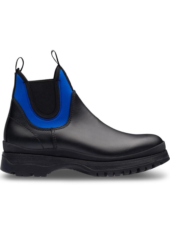 Prada Colour-block Ankle Boots - Black