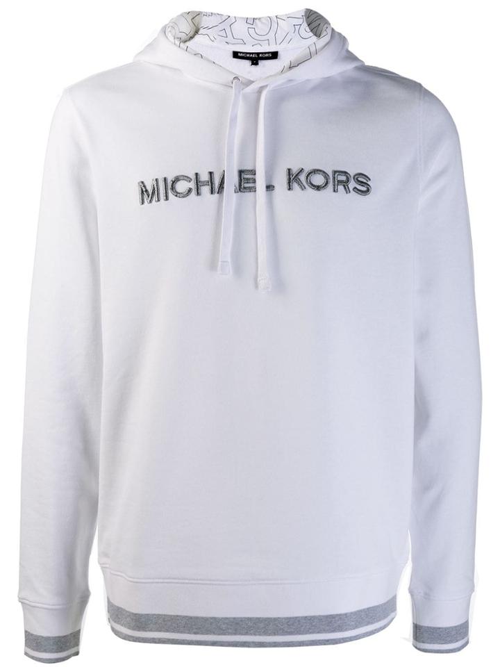 Michael Michael Kors Embroidered Logo Hoodie - White