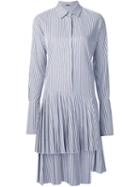 Adam Lippes Pleated Shirt Dress, Women's, Size: 6, Blue, Cotton