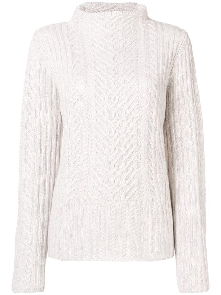 Hemisphere Cashmere Cable Knit Sweater - White