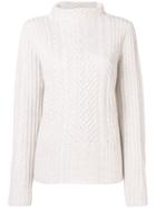 Hemisphere Cashmere Cable Knit Sweater - White