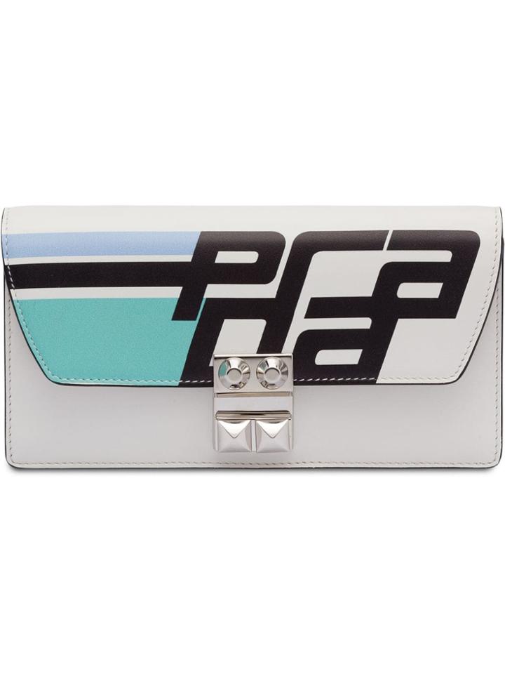 Prada Logo Panelled Mini Bag - White