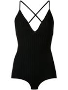 Giuliana Romanno - Ribbed Body - Women - Elastodiene/polyamide - G, Black, Elastodiene/polyamide