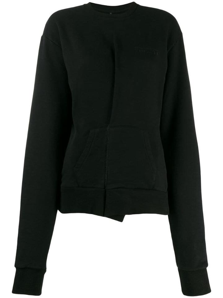Unravel Project Asymmetric Pleat Jumper - Black