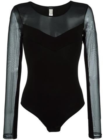 Diesel Sheer Layer Bodysuit, Women's, Size: Small, Black, Cotton/spandex/elastane