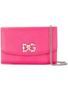 Dolce & Gabbana Wallet Bag With Gemstone Logo Plaque - Pink