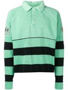 C.e Striped Long-sleeve Polo Top - Green