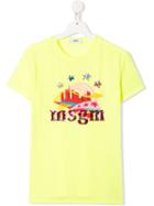Msgm Kids Teen Logo Graphic Print T-shirt - Yellow