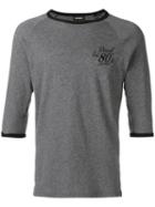 Diesel Three Quarter Sleeves T-shirt, Men's, Size: Xl, Grey, Cotton