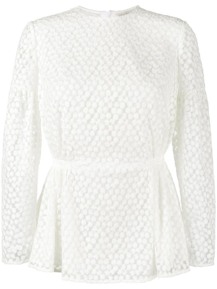 Emilia Wickstead Didi Peplum Top - White