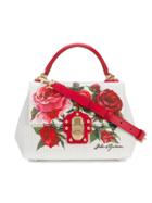 Dolce & Gabbana - Small Lucia Rose Print Satchel - Women - Leather - One Size, White, Leather