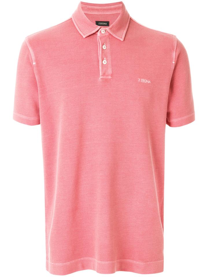 Z Zegna Classic Style Polo - Pink & Purple