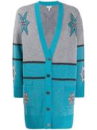 Loewe Intarsia Knit Patterned Cardigan - Blue