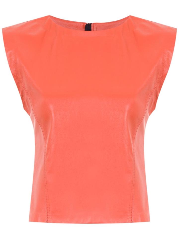 Andrea Bogosian Leather Blouse - Yellow & Orange