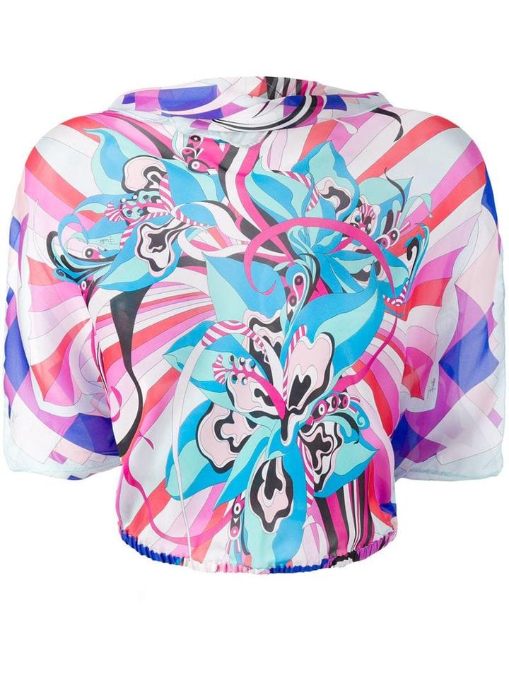 Emilio Pucci Merida Print Cropped Silk Blouse - Pink