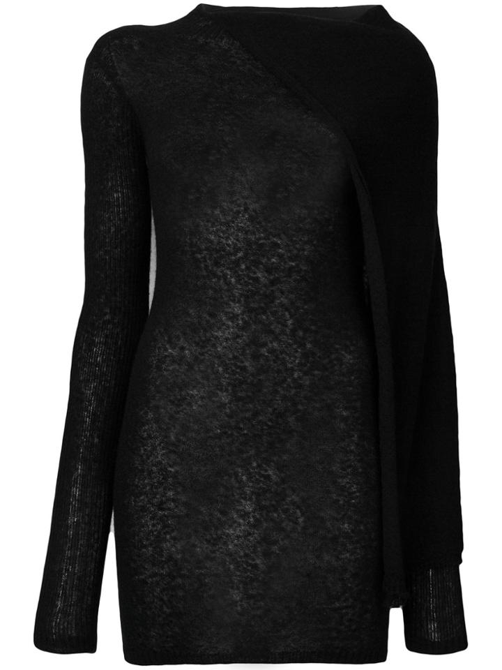Rick Owens Cape Tunic Jumper - Black