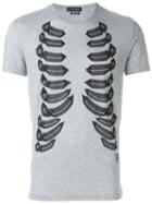 Alexander Mcqueen Ribcage Print T-shirt, Men's, Size: M, Grey, Cotton