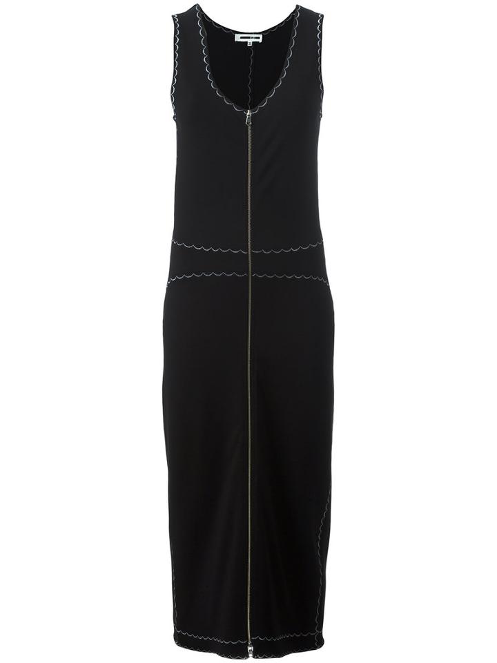 Mcq Alexander Mcqueen - Front Zipped Midi Dress - Women - Polyamide/spandex/elastane/viscose - L, Black, Polyamide/spandex/elastane/viscose