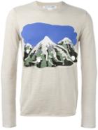 Comme Des Garçons Shirt Mountain Intarsia Jumper, Men's, Size: Medium, Nude/neutrals, Cotton/acrylic/wool